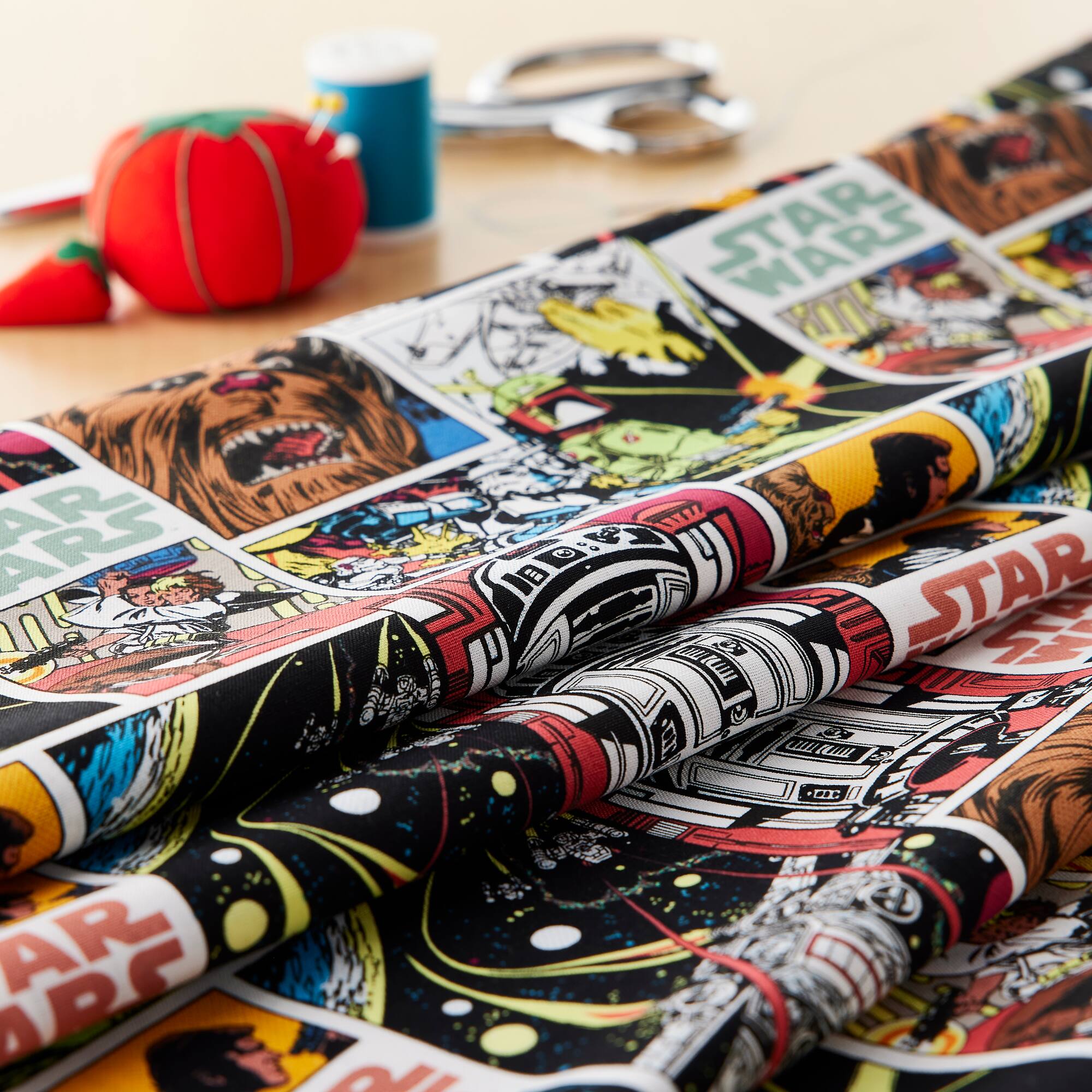 Camelot® Fabrics Star Wars™ III Black Comic Strip Cotton Fabric
